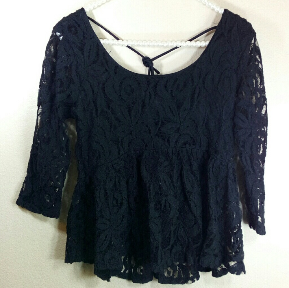 lace charlotte russe black blouse